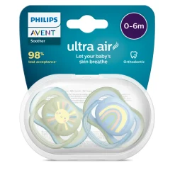 2 ciucci ultra air 0-6 mesi colore blu/verde – philips avent