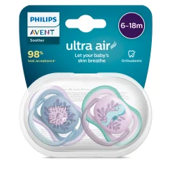 2 ciucci ultra air 6-18 mesi colore blu/rosa – philips avent