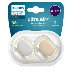 2 ciucci ultra air 0-6 mesi colore grigio/marrone – philips avent