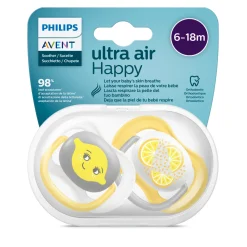 2 ciucci ultra air collection 6-18 mesi decorazione limone/arancia – philips avent