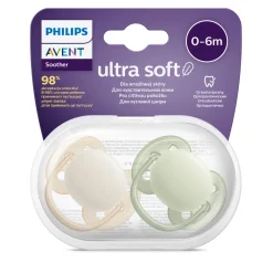 2 ciucci ultra soft 0-6 mesi colore arancione/verde – philips avent