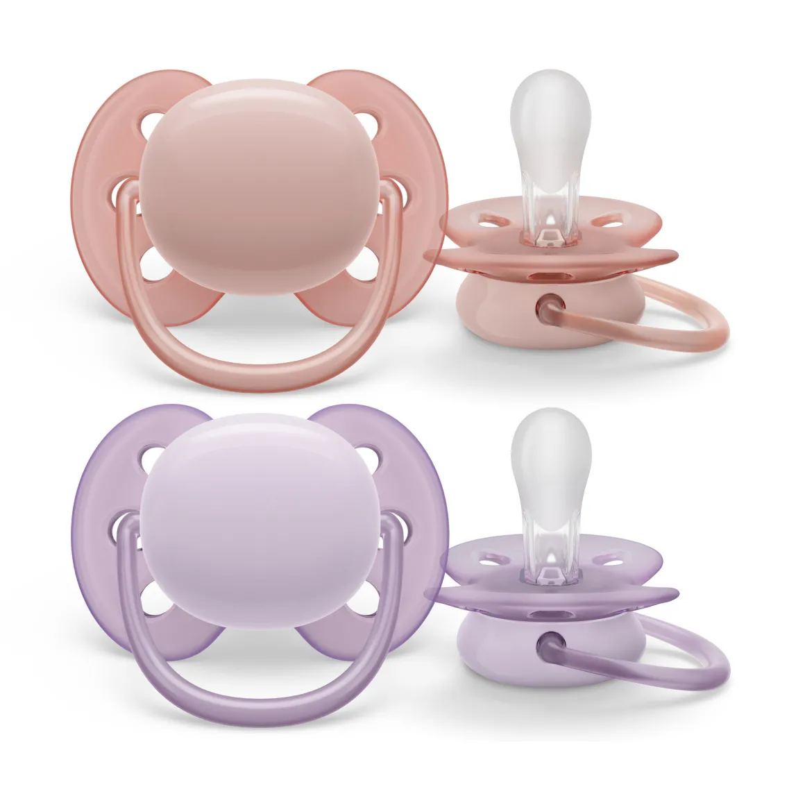 2 ciucci ultra soft 0-6 mesi colore viola/rosa – philips avent