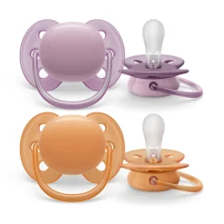 2 ciucci ultra soft 6-18 mesi colore viola/arancione – philips avent