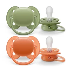 2 succhietti ultra soft 18m+ colore verde/terracotta – philips avent