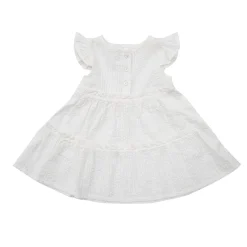 Abito a bottoni bimba giromanica bianco