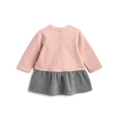 Abito a maniche lunghe con stampa grafica rosa – chicco