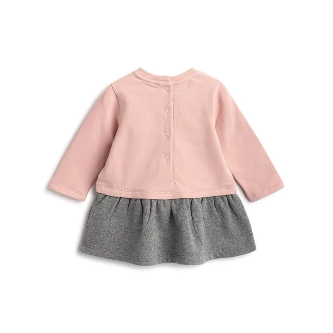 Abito a maniche lunghe con stampa grafica rosa – chicco