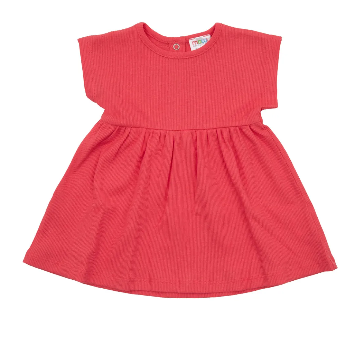 Abito basic giromanica bimba corallo