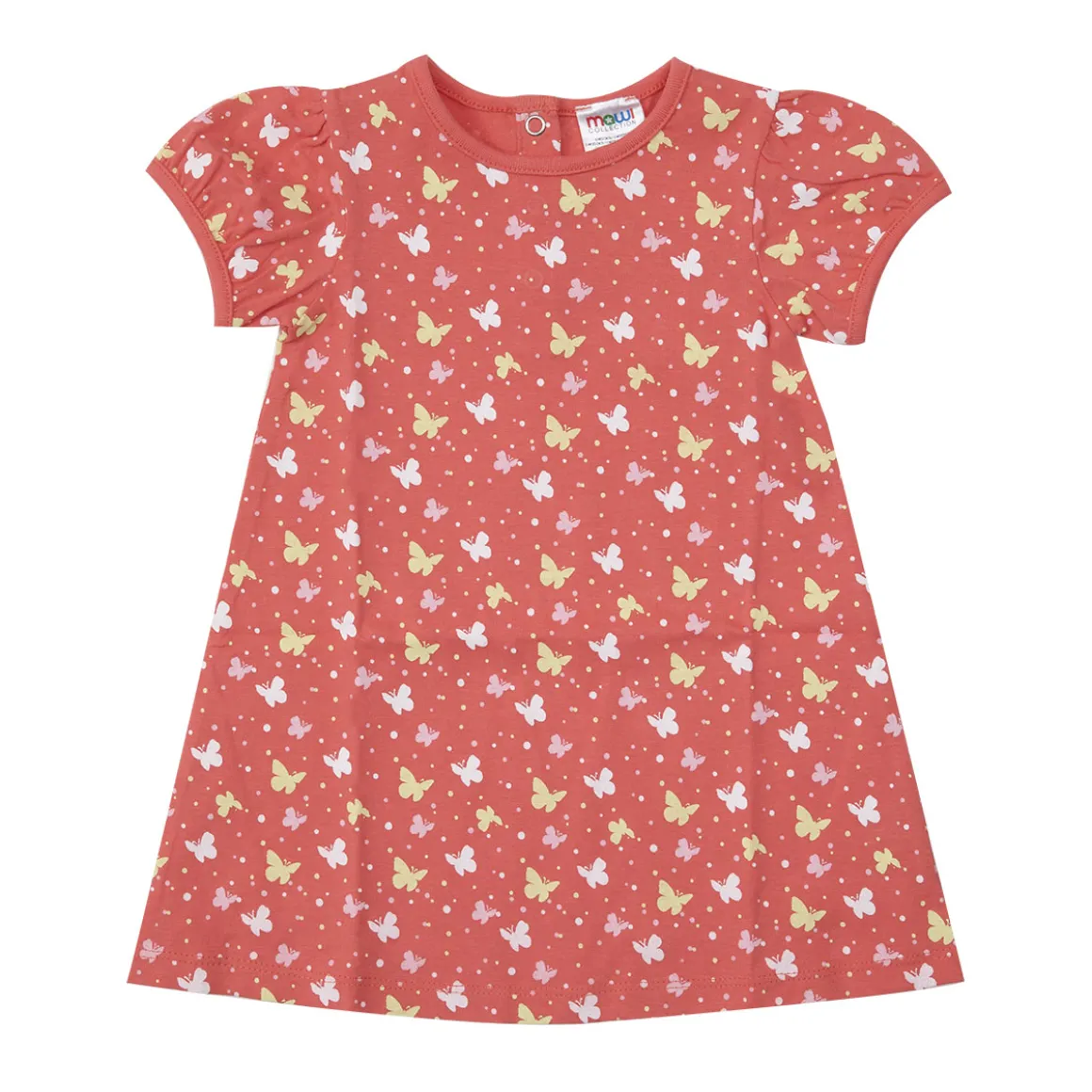 Abito bimba corallo stampa farfalle