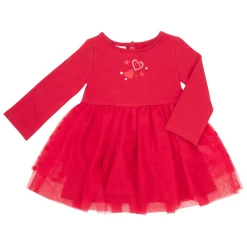 Abito felpato manica lunga bimba rosso