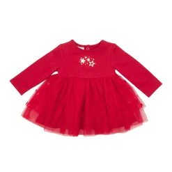 Abito felpato manica lunga bimba rosso