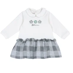 Abito manica lunga check con fiorellini – chicco