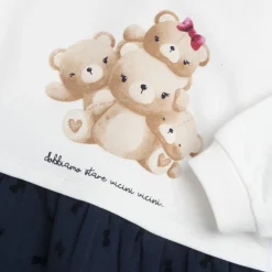 Abito m/l panna e blu con orsi – chicco