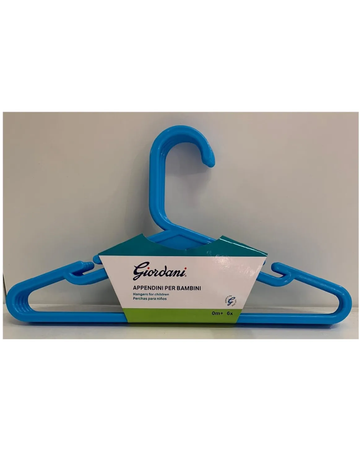 Appendi abiti in plastica azzurri 6 pz