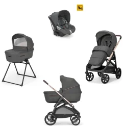 Aptica system quattro darwin infant colore velvet grey telaio palladio black – inglesina