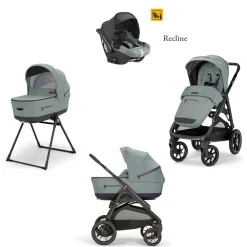 Aptica xt system quattro darwin recline colore igloo grey telaio nero – inglesina