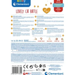Baby clementoni – lovely cat sonaglino morbido peluche