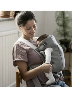 Babybjörn marsupio baby carrier mini light grey 3d jersey