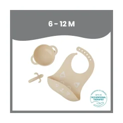 Babymoov set pappa 6-12 mesi 3 pezzi first’isy volpe beige