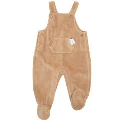 Barboteuse ciniglia marrone da bambino con top interlock