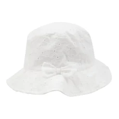 Berretto casual bimba sangallo bianco floreale