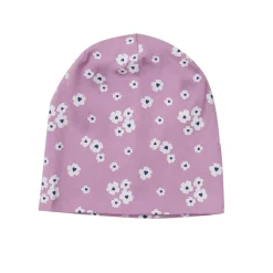 Berretto rosa stampa fiori allover