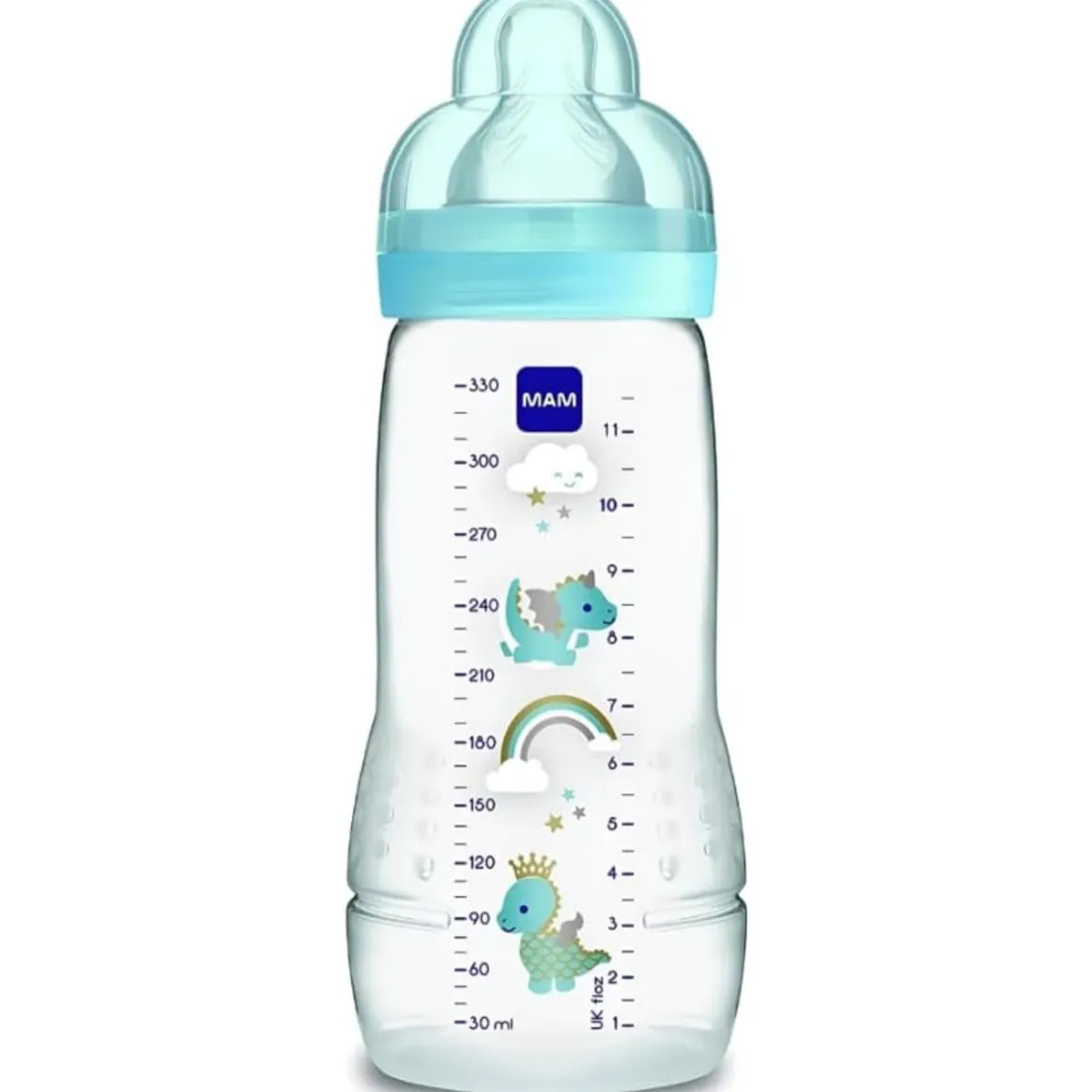 Biberon easy active baby bottle 330 ml 4+ mesi, tettarella misura 3 piatta e simmetrica, azzurro – mam