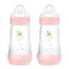 Biberon easy start 260ml bio-circolare conf. doppia rosa – mam
