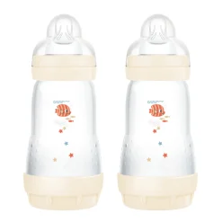 Biberon easy start 260ml bio-circolare conf. doppia beige – mam