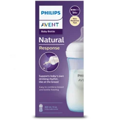 Biberon natural con tettarella a risposta naturale azzurro da 260 ml 1m+ | senza bpa – philips avent