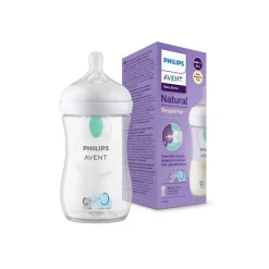 Biberon natural con tettarella a risposta naturale e valvola airfree decorazione elefanti da 260 ml 1m+ | senza bpa – philips avent