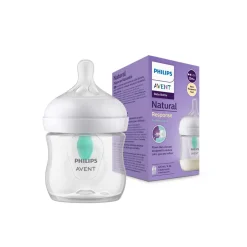 Biberon natural con tettarella a risposta naturale e valvola airfree da 125 ml 0m+| senza bpa – philips avent