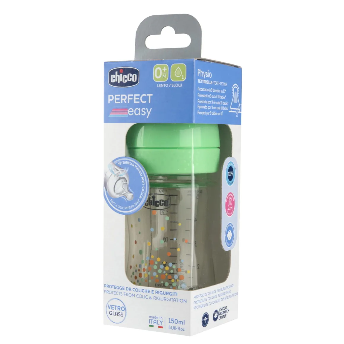 Biberon perfect easy 150ml in plastica verde – chicco