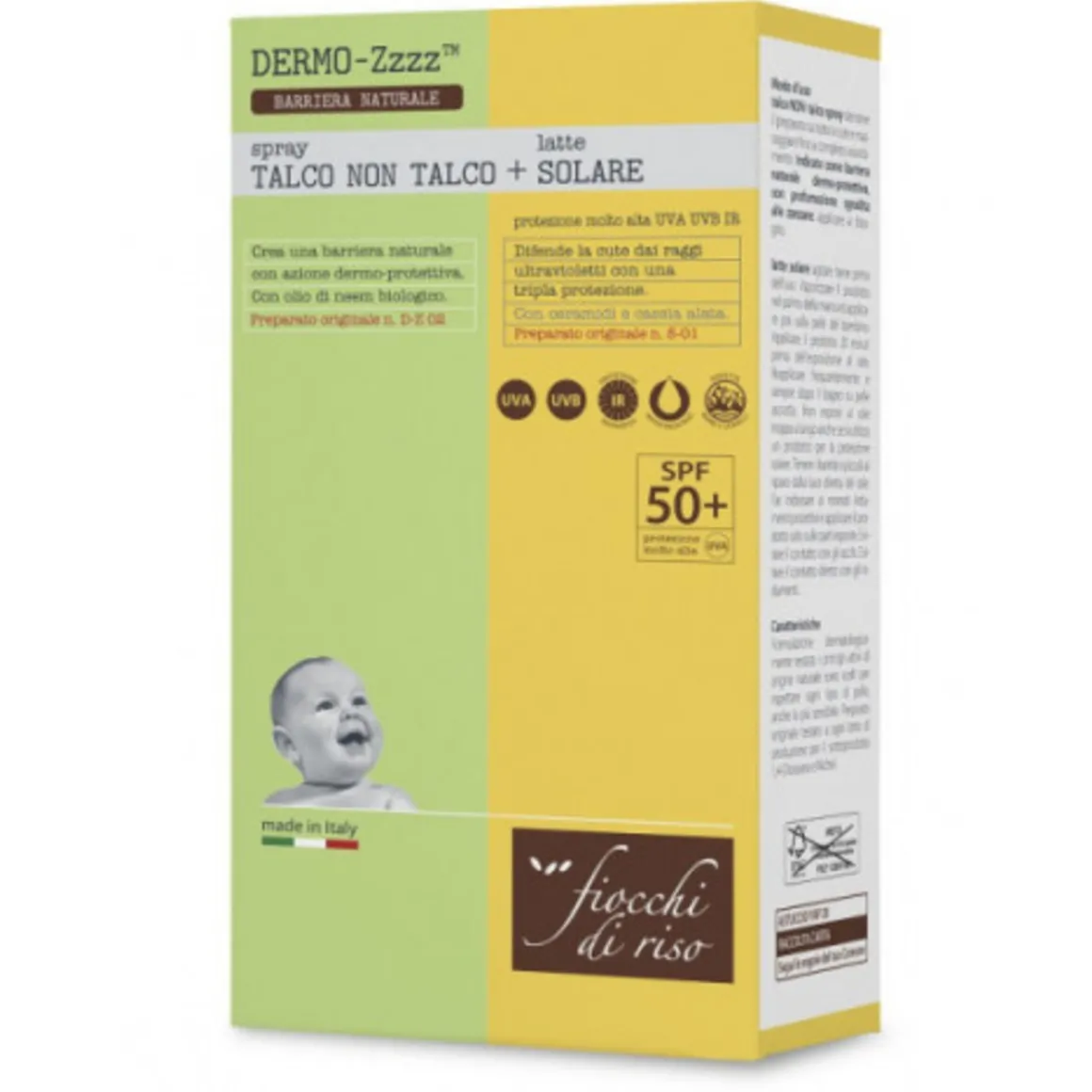 Bipacco talco spray e solare – fiocchi di riso