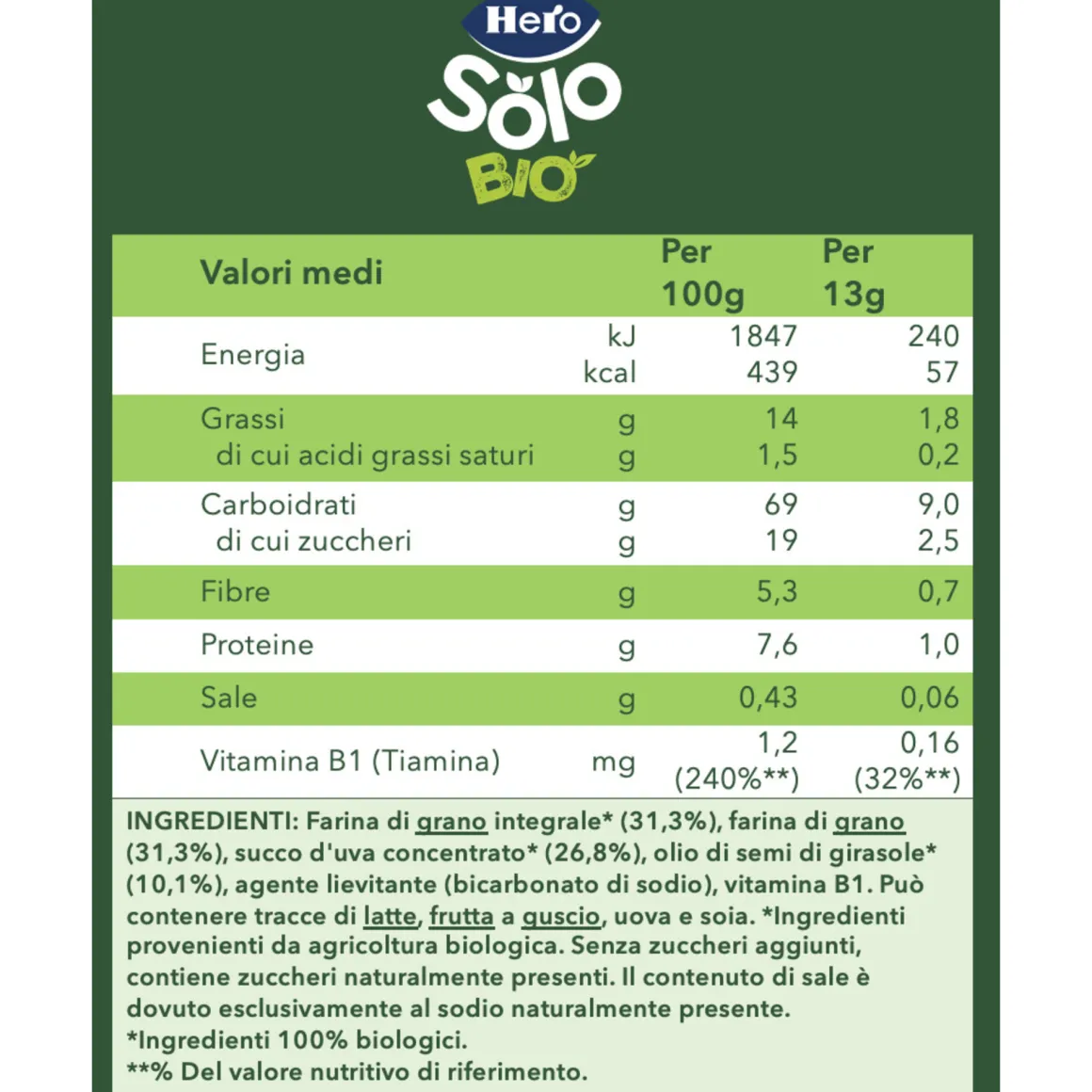 Biscottini snack animaletti 100 gr – hero solo