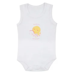 Body a canotta bimba bianco stampato