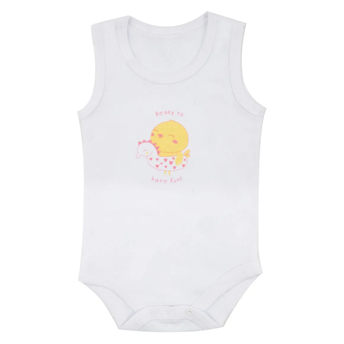 Body a canotta bimba bianco stampato