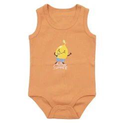 Body a canotta bimbo arancio stampato