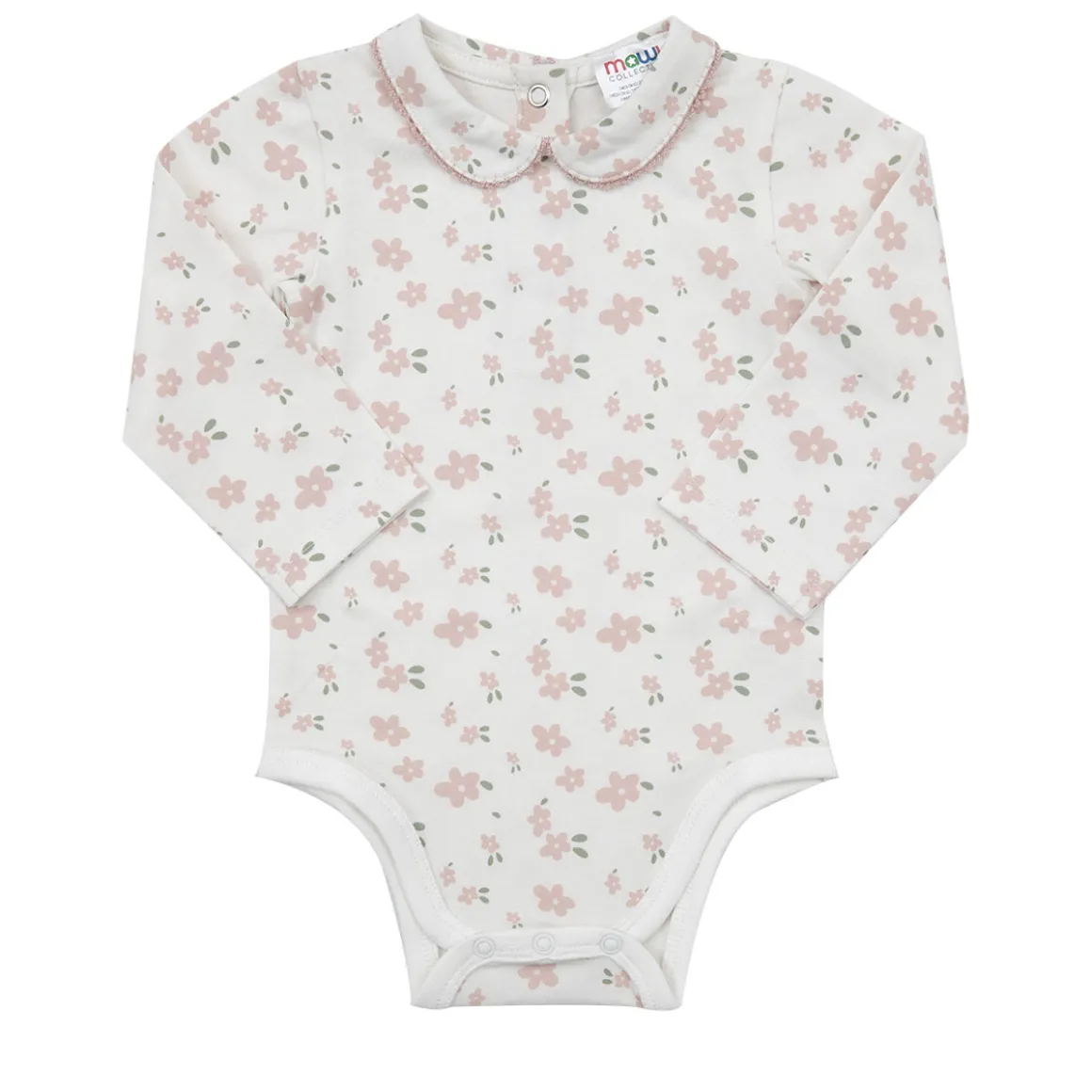 Body manica lunga bimba beige stampato