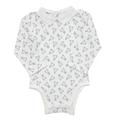 Body manica lunga bimbo bianco stampato