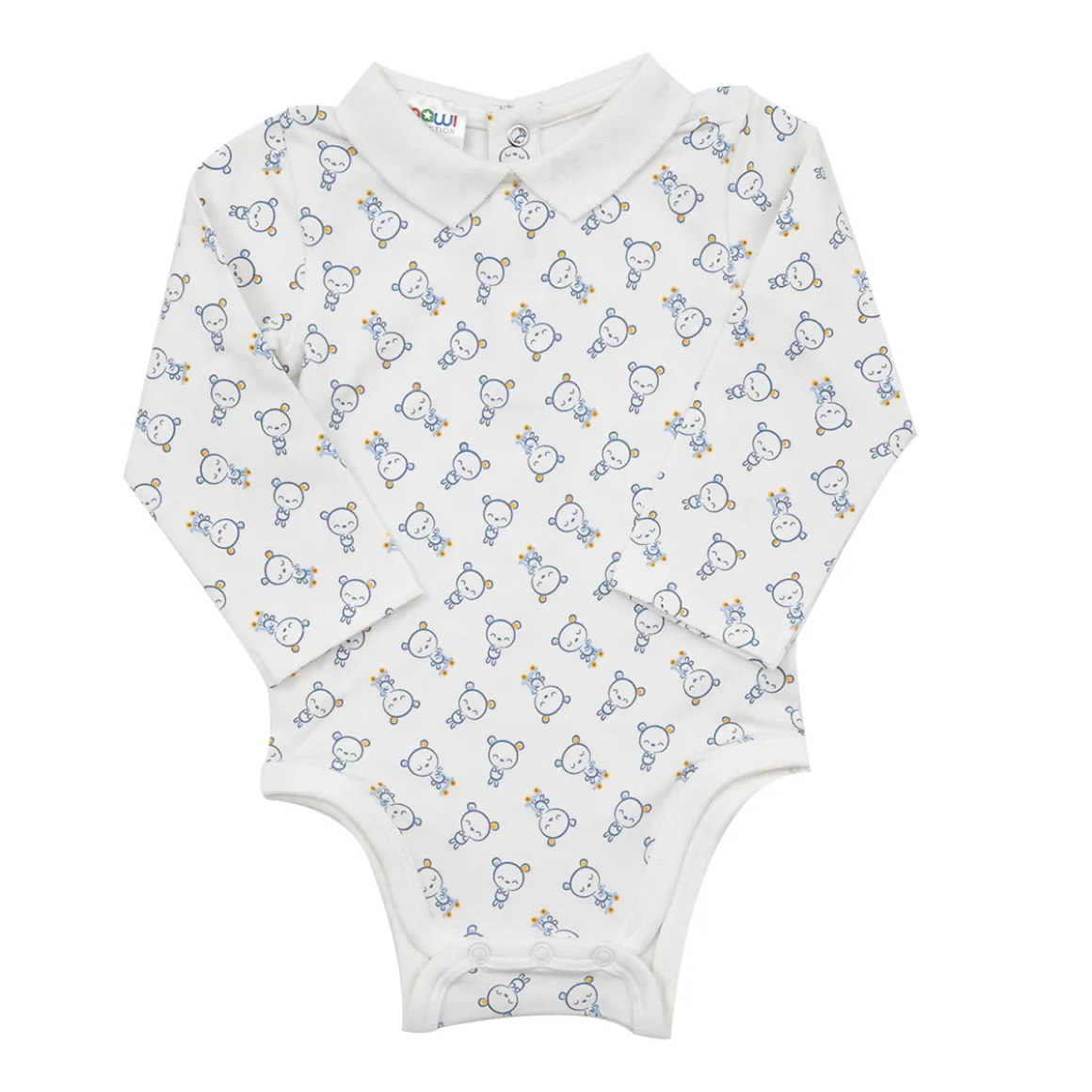 Body manica lunga bimbo bianco stampato