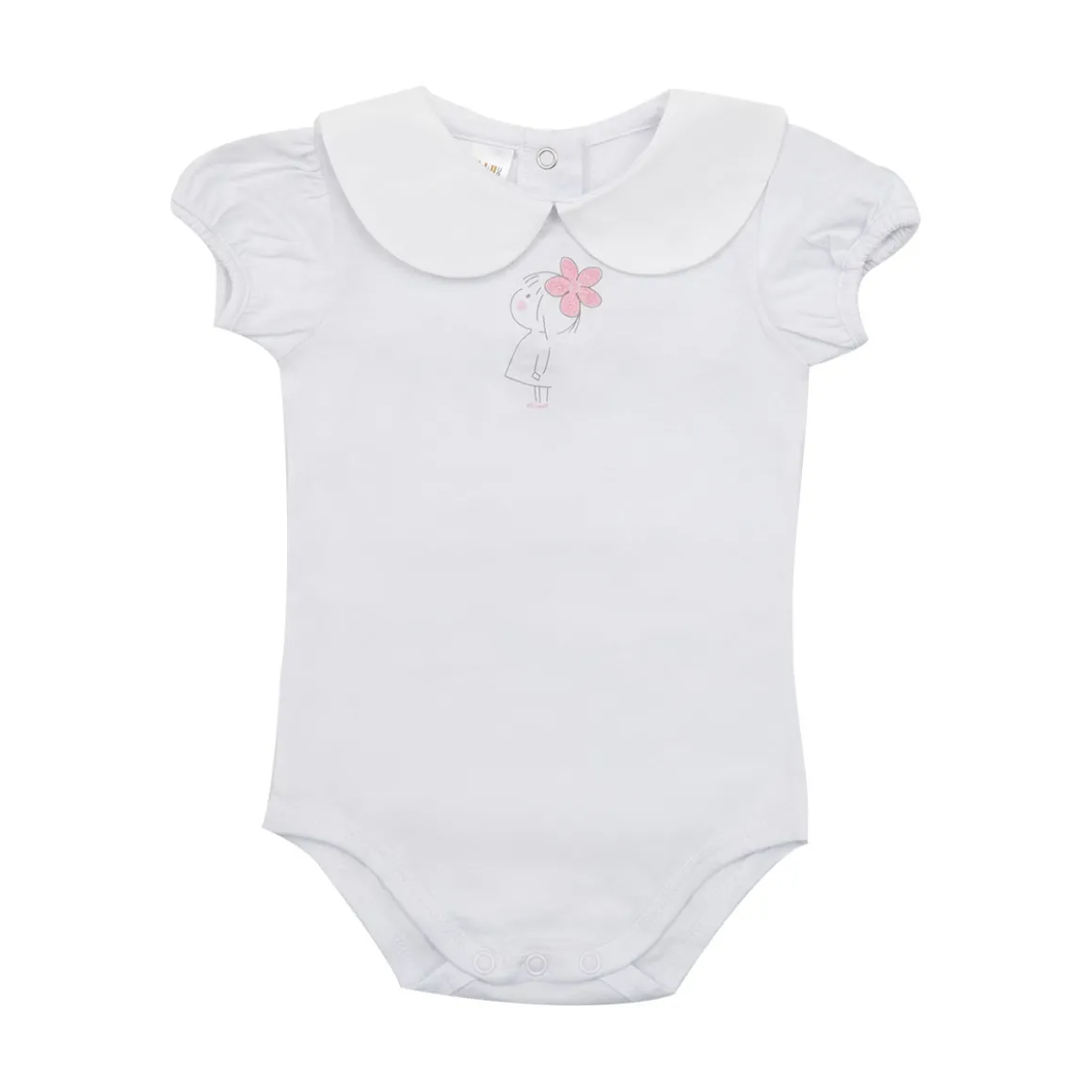 Body mezza manica bimba bianco stampato