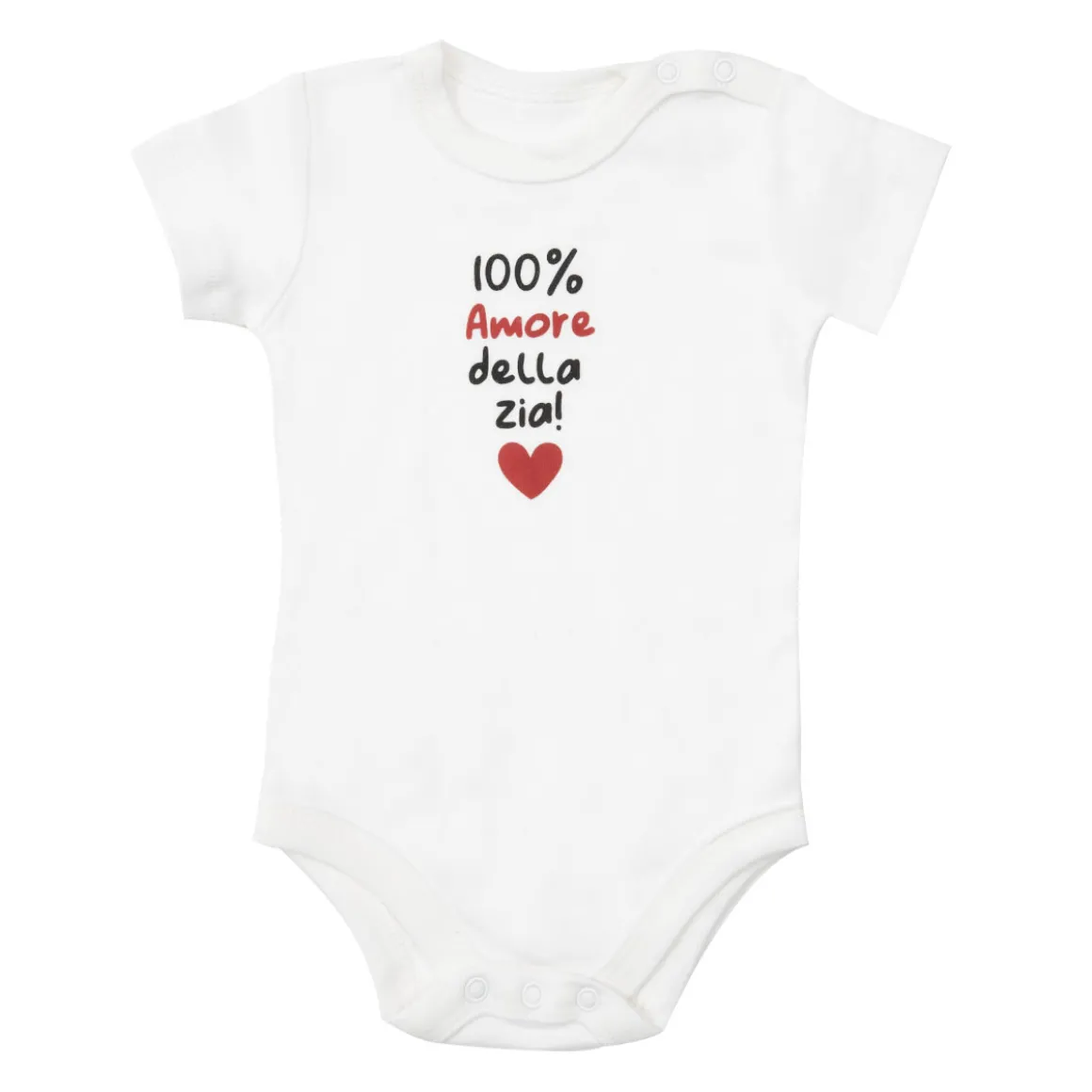 Body mezza manica interlock unisex bianco stampato