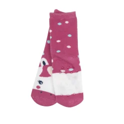 Calze antiscivolo bimba rosa/bianche