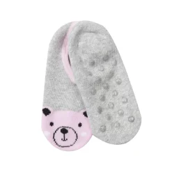 Calze antiscivolo modello balleria grigie/rosa