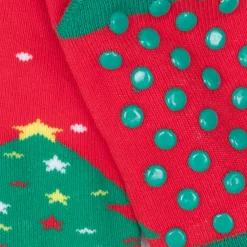 Calze antiscivolo unisex rosse “christmas”