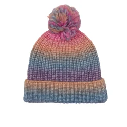Cappello bimba con pon pon multicolor