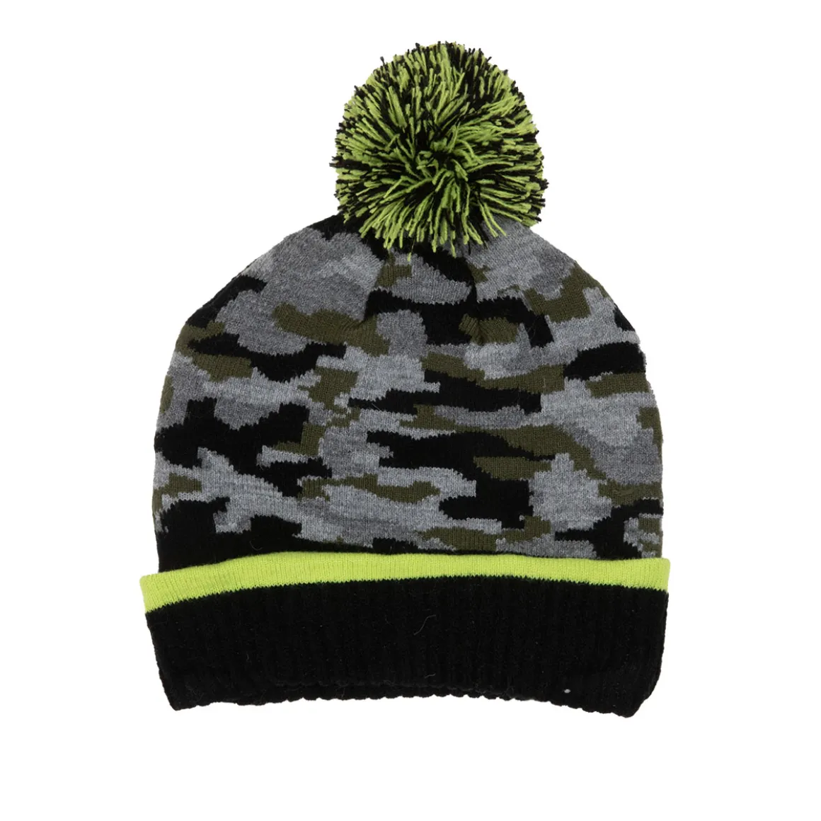 Cappello bimbo con pon pon mimetico