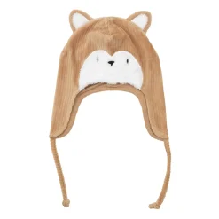 Cappello ciniglia bimbo con paraorecchie “orsetto”