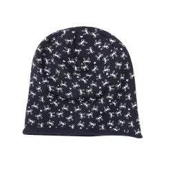 Cappello felpato bimba blu stampato